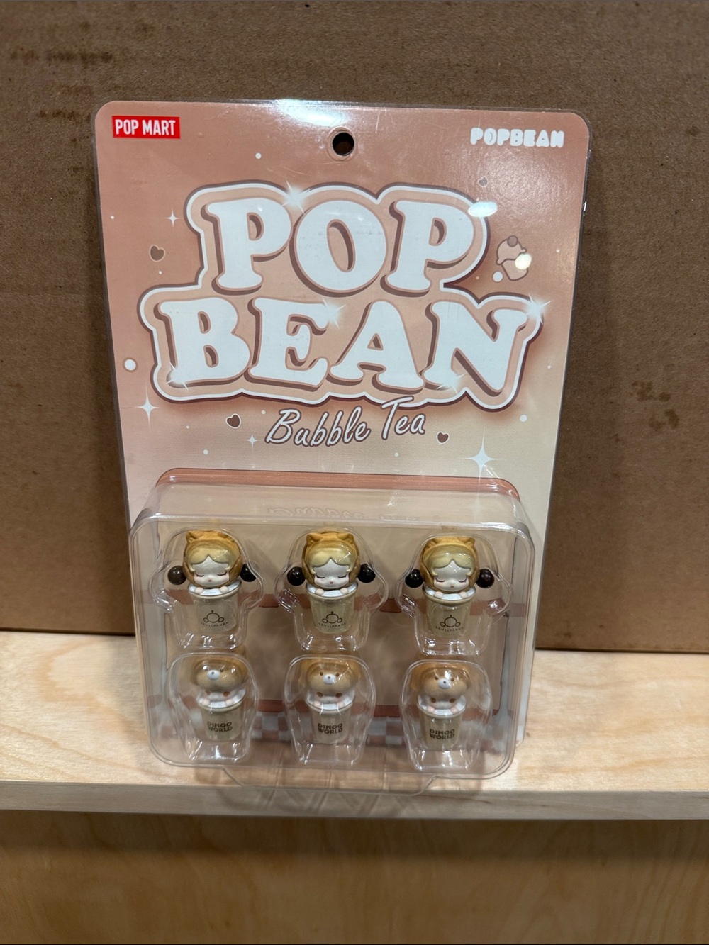 POP BEAN Bubble Tea Kids Toy Set - Beige/Tan Collectible Figures
